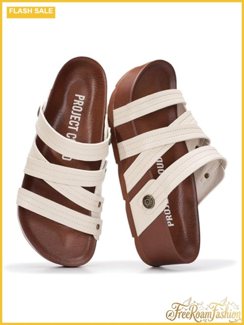 Genuine Leather Platform Wedge Sandals Women Strappy Comfort Slip On